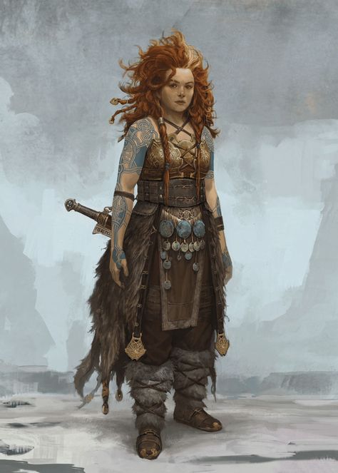 Thor's Daughter, God Of Wars, A Daughter, Game Character Design, Fantasy Warrior, Norse Mythology, Character Portraits, Fantasy Character Design, Character Design Inspiration