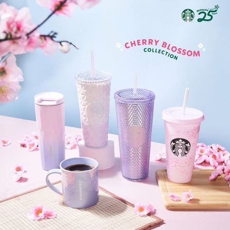 Starbucks Malaysia Cherry Blossom Collection from 20 Feb 2024 onwards Starbucks Promotion, Starbucks Malaysia, Spring Blooms, Cherry Blossom, Blossom, Cherry