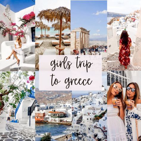 Greece Birthday Trip, 30th Birthday In Greece, Mamma Mia Greece Trip, Greece Trip With Friends, Greece Trip Itinerary, Greece With Best Friend, Greece Bachelorette Party, Greece With Friends, Greece Girls Trip