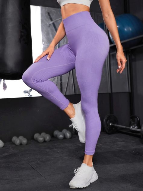 Purple Collar, Purple Leggings, Purple Colour, Women Sports, Wide Waistband, Sports Leggings, Active Wear For Women, Purple Color, Sports Women