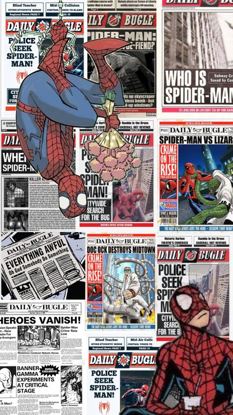 #spiderman #peterparker Spiderman Newspaper, Newspaper Wallpaper, Marvel News, Spectacular Spider Man, Sketchbook Art, Amazing Spiderman, Actor Photo, Peter Parker, Sketchbook Art Inspiration