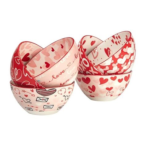 Certified International Valentine's Day 6-pc. Porcelain Cereal Bowl 12323SET6, Color: Red - JCPenney Valentines Lunch Ideas, Valentines Lunch, Valentine's Day Celebration, White Hearts, Cereal Bowl, Quilted Coverlet, Tech Gifts, Luxe Gifts, Cereal Bowls