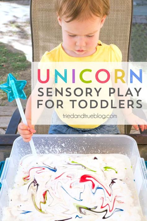 You won't believe how easy this Unicorn Sensory Play for Toddlers is to put together. Works on four of the five senses. Great activity for toddlers! #sensoryplay #toddler Unicorn Sensory Activities, Unicorn Theme Decor, Sensory Play For Toddlers, Playgroup Ideas, Sensory Play Toddlers, Jars Ideas, The Five Senses, Activity For Toddlers, Montessori Learning