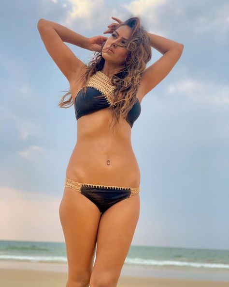 Nia Sharma, Tv Actors, Bollywood Girls, Toned Body, Monokini, Bold Fashion, Black Outfit, Bollywood Actress, Crochet Bikini