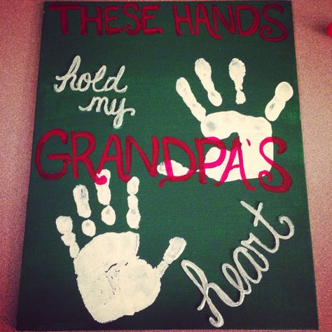 Gifts For Your Grandpas Birthday, Gifts For Great Grandpa, Grandpa Painting Ideas, Birthday Craft For Grandpa, Grandpa Crafts For Kids, Homemade Gifts For Grandpa, Grandpa Craft, Grandpa Crafts, Grandpa Gifts Diy