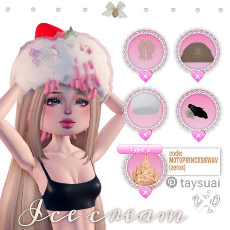 DTI ice cream hat 🍧 Check more at https://beautyfashionideas.com/uncategorized/dti-ice-cream-hat-%f0%9f%8d%a7/ Dti Hat Tricks, Dress To Impress Hat Combo, Weaboo Aesthetic, Dti Outfit Combos Free, Free Dti Outfit Hacks, Dress To Impress Combos Free, Dti Hacks Free, Dti Combos Free, Dti Hair Combos Free