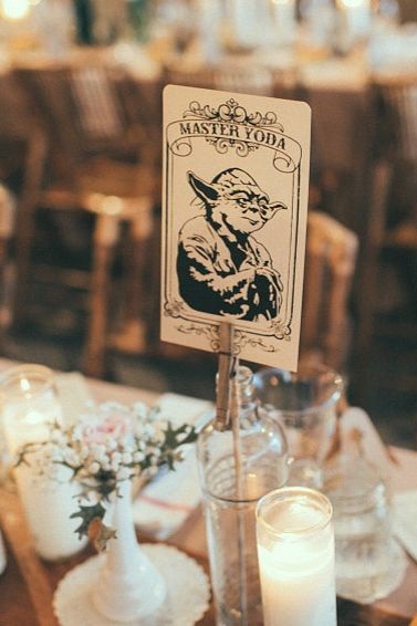 Genius-idea alert: naming reception tables after your favorite Star Wars characters. Star Wars Wedding Theme, Nerd Wedding, Galaxy Wedding, Wedding Fotos, Geeky Wedding, Princess Star, Geek Wedding, Wedding Table Names, Star Wars Quotes