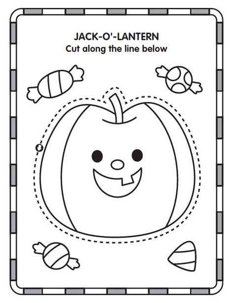 Fall Scissor Skills Preschool, Fall Scissor Practice Preschool, Pre K Scissor Practice, Halloween Scissor Practice, Halloween Tracing Worksheets Preschool, Cvc Word Activities, Coloring Activities, Scissor Skills, Kids Cuts