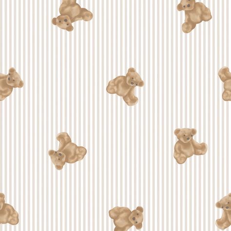 Please note this is a sample of the full roll product. Sample sizes are approximately 50cm x 30cm. Bear Nursery Wallpaper, Teddy Bears Wallpaper, The Bear Wallpaper, Baby Boy Wallpaper, Teddy Bear Nursery Decor, Bedroom For Girls Kids, Teddy Bear Nursery, Hallway Wallpaper, Abstract Animal Art