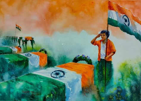 Veer Gatha Painting, Freedom Fighters Painting, Patriotism Art, Subject Drawing, Indian Map, Tennis Drawing, India Army, Dasara Wishes, Art Competition Ideas