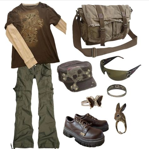 Rabbit ring, Oxford shoes, y2k, cargo pants, Y2k Grunge Cargo Pants, Fairy Grunge Cargo Pants, Cute Outfit Ideas Y2k, Fairy Grunge Pants Outfit, Y2k Grunge Masc, Y2k Outfits Masc, Shoes With Cargo Pants, Masc Y2k Outfits, Fairy Grunge Pants