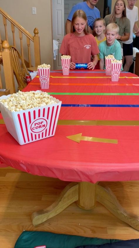 The Jumbo Popcorn Prize challenge | prize, kitchen, film, beverage can | The Jumbo Popcorn Prize challenge Kids, Dad, and family play movie-themed party game with popcorn and soda cans. Funny challenge at the kitchen table... | By Benson Bros Benson Bros, Corn Party, Grandchildren Activities, Movie Themed Party, Corn Pops, Popcorn Party, Guessing Games, Cub Scouts, Soda Can