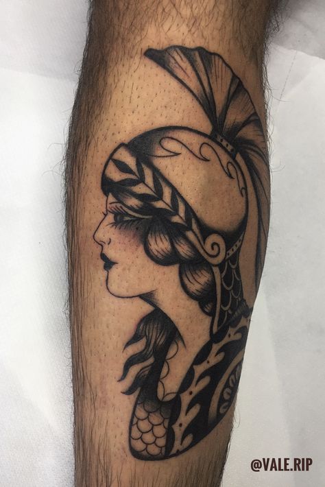 Traditional Style Greek Tattoo, Athena Tattoo Traditional, American Traditional Greek Tattoo, Traditional Mythology Tattoo, Traditional Athena Tattoo, Greek Mythology Tattoos Traditional, Traditional Greek Tattoo, Greek Goddess Tattoo, Reading Tattoo