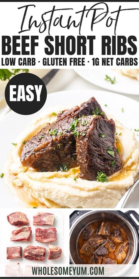 Instant Pot Beef Short Ribs, Beef Short Ribs Recipe, Cooking Short Ribs, Low Carb Instant Pot Recipes, Boneless Beef Short Ribs, Dinner Beef, Low Carb Crock Pot Recipes, Beef Short Rib Recipes, Short Ribs Recipe