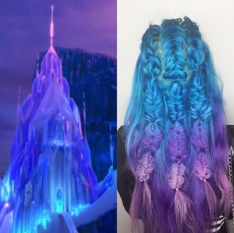 Disney Hair Color, Rainbow Hair Ideas, Disney Hairstyles, Star Wars Hair, Wild Hair Color, Blue Ombre Hair, Disney Hair, Creative Hair Color, Mermaid Unicorn