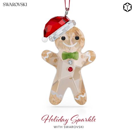 Holiday Cheers Gingerbread Man Ornament Swarovski Christmas Ornaments, Swarovski Ornaments, Swarovski Christmas, Gingerbread Man Christmas, Crystals Swarovski, Holiday Sparkle, Online Parties, Summer Bracelets, Holiday Memories