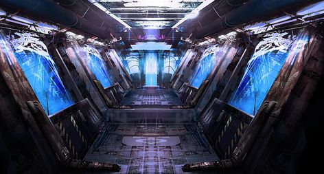 Cryostasis Chamber, Cryogenic Chamber, Sci Fi Laboratory, Scifi Interior, Spaceship Interior, Sci Fi Environment, Futuristic Interior, Dead Space, Futuristic Art