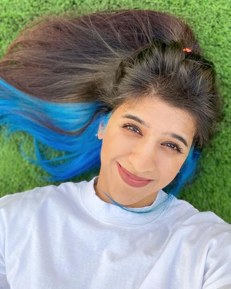 Blue Underlayer hair dye Underlayer Hair Dye, Hair Dye, Blue Hair, Dyed Hair, Hair Inspo, Hair Makeup, Health And Beauty, Dreadlocks, Dye