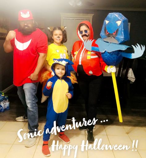 Family halloween theme...#halloween#familygroup#costumes#sonicadventures Family Sonic Halloween Costumes, Sonic The Hedgehog Family Halloween Costumes, Sonic Family Costumes, Sonic The Hedgehog Family Costume, Sonic Themed Outfit, Sonic Family Halloween Costumes, Sonic Halloween Costumes, Eggman Costume, Sonic Costumes