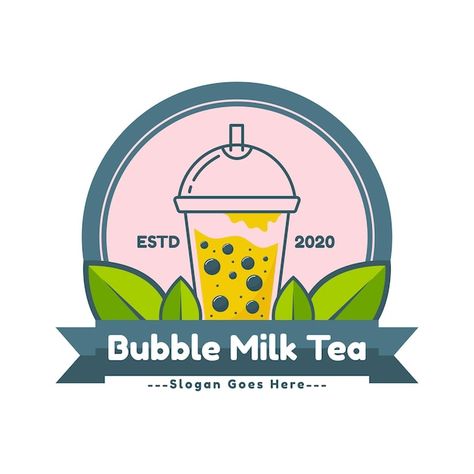 Bubble tea or milk tea logo Premium Vect... | Premium Vector #Freepik #vector #logo-illustration #drink-logo #objects #logo-elements Boba Tea Logo, Milk Tea Logo, Milk Logo, Logo Drink, Art Syllabus, Bubble Drink, Drink Logo, Cupcake Logo, Logo Elements