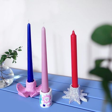 Diy Clay Taper Candle Holder, Homemade Clay Candle Holders, Diy Air Dry Clay Candle Holders, Clay Candle Stick Holders, Diy Candle Holders Clay, Candle Stick Holders Diy, Diy Taper Candle Holders, Polymer Clay Candle Holder, Clay Candle Holders Diy