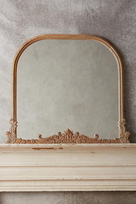 Carved Mango Wood Barton Mirror | Anthropologie Mirror Mantle, Primrose Mirror, Carved Wood Mirror, Anthropologie Mirror, Mantel Mirror, Porch Wall Decor, Long Mirror, Wood Arch, Porch Wall