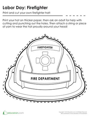 Make a firefighter hat with your children to show appreciation for hard workers on Labor Day! Fireman Hat Template, Fire Safety Preschool Crafts, Fire Safety Crafts, Community Helpers Preschool Crafts, Fire Safety Theme, Labor Day Crafts, Community Helpers Crafts, Fire Safety Preschool, Firefighter Crafts