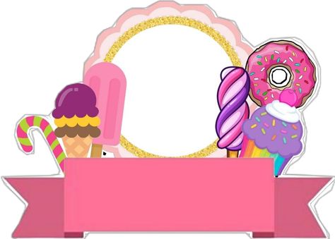 Cake topper printable Happy Birthday Cake Topper Printable Free, Candyland Banner, Candyland Printable, Candyland Cake Topper, Donut Theme Party, Cake Topper Printable, Candyland Cake, Cake Templates, Birthday Cake Topper Printable