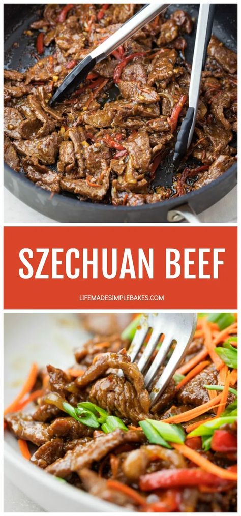 Spicy Beef Stir Fry, Szechuan Beef, Life Made Simple, Hot Spices, Beef Stir Fry, Spicy Beef, Chinese Dishes, Stir Fry Recipes, Hoisin Sauce