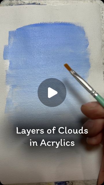 The Artery Art Shop and Classes on Instagram: "How to paint layers of clouds in acrylics." How To Draw Clouds With Acrylic Paint, How To Make Clouds On Canvas, Painting With Acrylics Tutorials, Painting Clouds On Canvas, Painting Clouds With Acrylics, How To Paint Fluffy Clouds, Acrylic Painting Clouds Tutorial, How To Paint Clouds Acrylic Step By Step, Cloud Landscape Painting