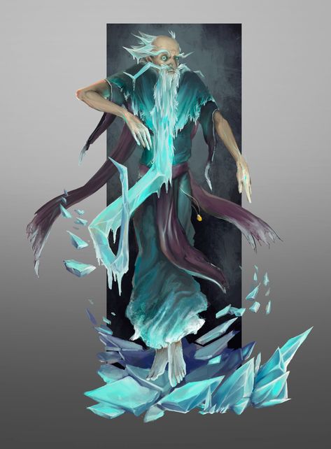 ArtStation - Fritheric, the Ice Mage, Nicole Gransitzki Frost Mage, Ice Mage, Elemental Magic, My Fantasy World, Fantasy Races, Dungeons And Dragons Characters, Concept Art Character, Skyfall, Mystical Creatures