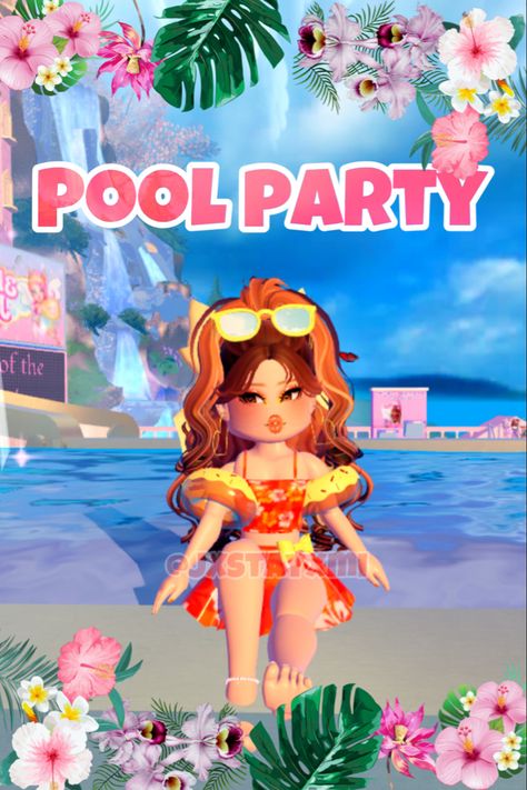 What should I do next? Comment your thoughts!! 💭💗 Pool Party Royale High, Royale High Sunset Island, Island Fits, Pool Party Outfit, Royals High, Royal High Outfits Ideas Cheap, Sunset Island, Rh Fits, Pool Party Outfits