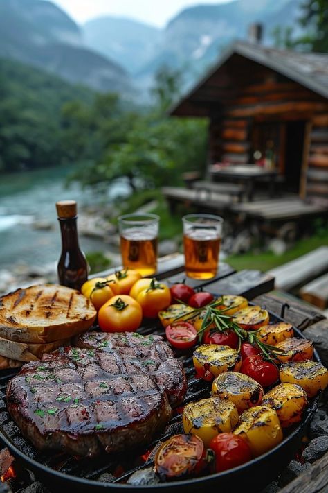 Gourmet Cooking Aesthetic, Outdoor Food Ideas, Exquisite Food, Cabin Food, Rustic Food, Fire Food, Farm Food, Food Club, Wild Food