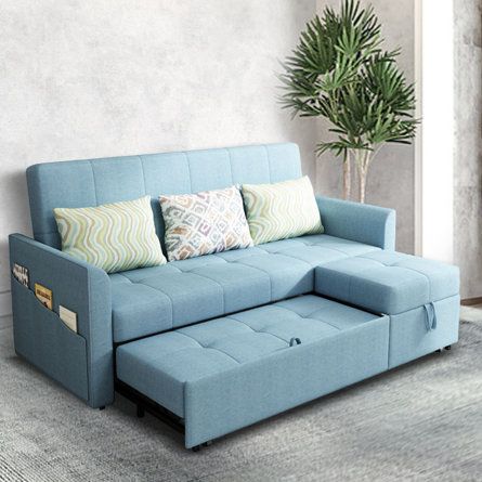 Blue Sofa Bed, Sleeping Couch, Sofa Come Bed, Bed Foldable, Upholstered Sofa Bed, Convertible Couch, Apartment Stuff, Sofa Bed Design, Cute Furniture