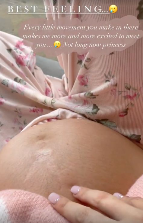 PREGNANT Stacey Solomon has shard an adorable video of her baby bump moving as her unborn daughter wriggles and kicks. The soon-to-be mother-of-four took to her Instagram stories to share the intimate clip as she celebrated her due date nearing. Stacey, 31, filmed as her baby daughter kicked inside her belly while Christina Perry’s A […] Baby Kicking In Belly Video, Three Weeks Pregnant, 5 Months Pregnant, Stacey Solomon, Belly Bump, Baby Daughter, Baby Kicking, Floral Pajamas, Due Date