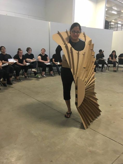 Cardboard Body Extensions, Wearable Cardboard, Wearable Architecture, Wearable Sculpture, James Ensor, Sculpture Design, Cardboard Sculpture, Kinetic Sculpture, Paper Sculpture