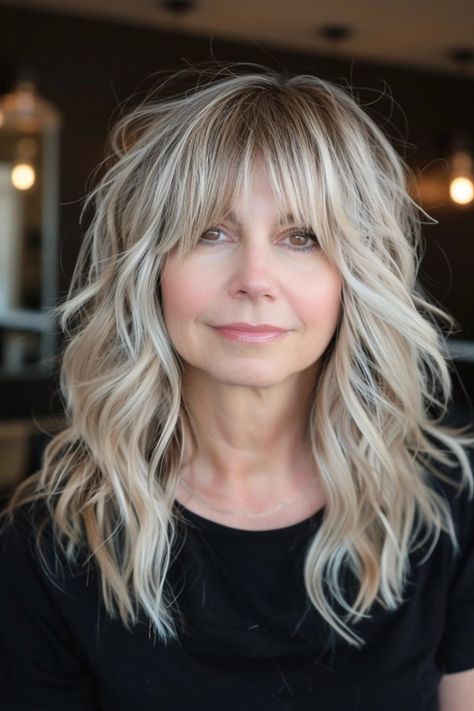 24 Stunning Ideas For Bangs For Women Over 50 Popular Bangs Hairstyle, Ideas For Bangs, Natural Wavy Haircuts, Hair With Bangs Over 50, Pixie Hairstyles For Black Women, Bangs For Women Over 50, Stylish Bangs, Straight Hair With Bangs, Summer Blonde Hair