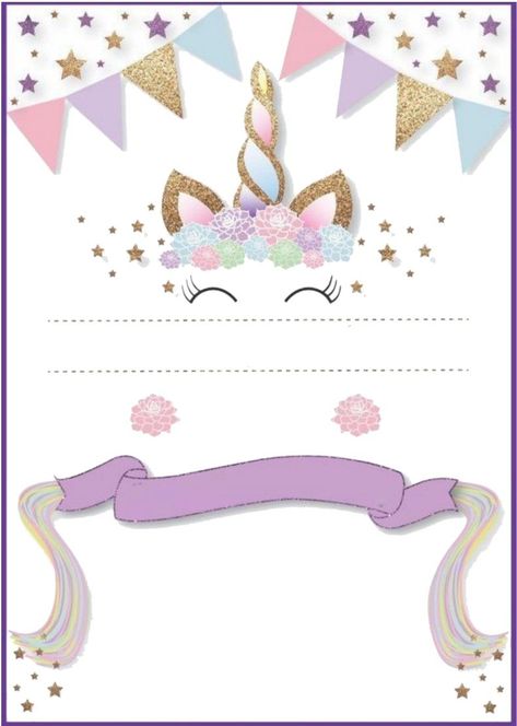 Printable Unicorn Birthday Invitations, Printable Unicorn Birthday, Unicorn Party Invites, Unicorn Themed Birthday Party, Flamingo Birthday Party, Unicorn Printables, Unicorn Birthday Invitations, Unicorn Crafts, Unicorn Invitations