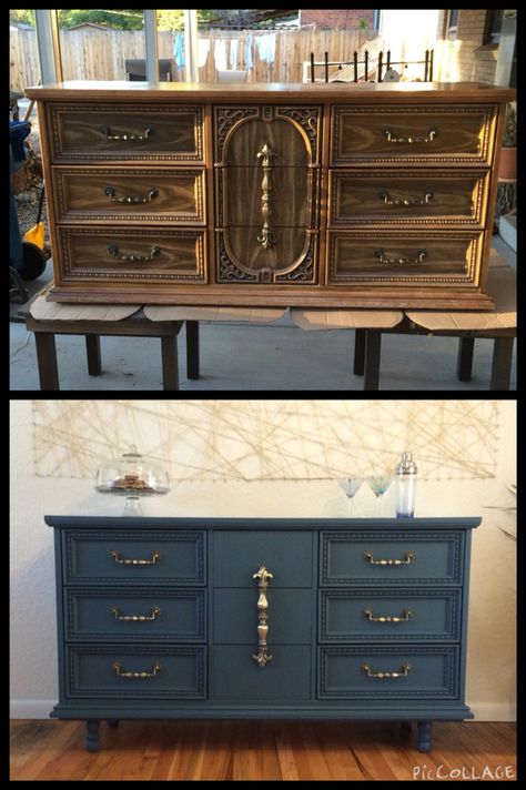 Dresser from old to new, from dated to vintage, from trash to treasure Dresser Paint Colors, Dresser Paint, Old To New, Apartment Bedroom, Bedroom Dresser, Diy Furniture Renovation, Furniture Rehab, Furniture Renovation, Trash To Treasure