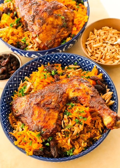 Chicken Kabsa and Rice Kabsa Recipe Chicken, Rice Recipes Indian, Best Rice Recipes, Royal Chicken, Kabsa Recipe, Best Rice Recipe, Royal Recipe, The Best Rice, Persian Recipes