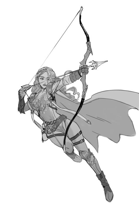 Archer Pose, Výtvarné Reference, Bow And Arrow, Character Sketches, Art Poses, 영감을 주는 캐릭터, Anime Poses Reference, Drawing Poses, Drawing Reference Poses