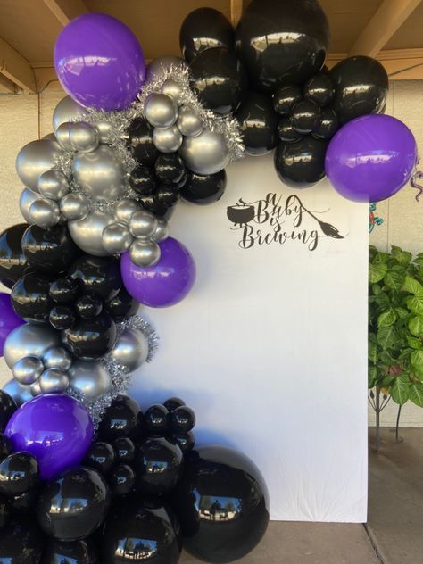 Wednesday Addams Balloons, Addams Family Birthday Party Ideas, Wednesday Backdrop, Wednesday Addams Party Ideas, Addams Family Theme Party, 40th Bday Ideas, A Baby Is Brewing, Baby Is Brewing, Sprinkle Shower