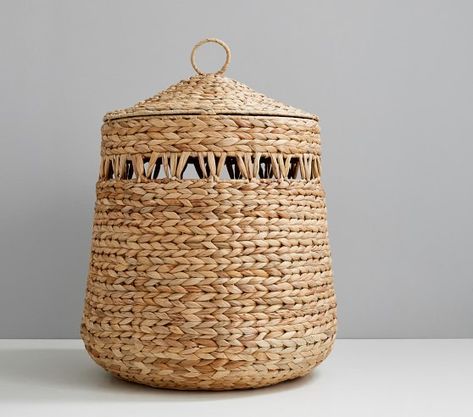 Kids Storage: Bins & Baskets | Pottery Barn Kids Woven Hamper, Basket Nursery, Nursery Hamper, Nursery Dresser, Baby Bedding Sets, Nursery Storage, Playroom Furniture, Nursery Baby Room, Water Hyacinth