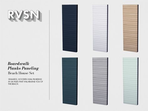 RAVASHEEN's Boardwalk Planks Wallpaper Wooden Wall Paneling, Sawamura Eijun, Wooden Wallpaper, Mod Wall, Wood Plank Wallpaper, Furniture Cc, Stripe Wall, Sims 4 Tsr, White Wood Wall