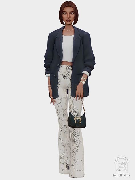 Penny Pizzazz, Styling Sweatpants, Lookbook Aesthetic, Cc Lookbook, Sims Lookbook, Sims Outfits, San Myshuno, Corporate Baddie, Blazer Outfits For Women