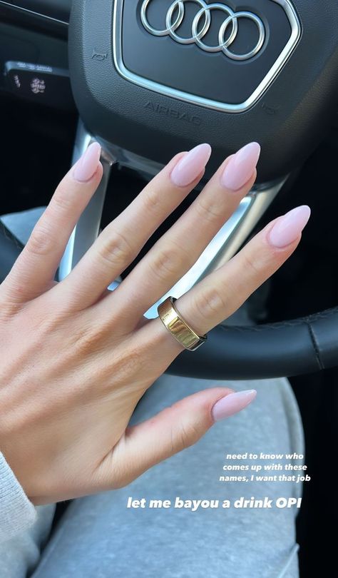 Ballerina Gown Nail Color, Apres Nail Colors, Dnd Pink Glaze, Inlp Polish Colors, Solid Wedding Nails, Neutral Chrome Dip Powder Nails, Mod About You And Funny Bunny Opi, Nail Color For Light Skin, Deep French Almond Nails