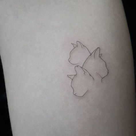 Cats Tattoo, Dragons Tattoo, Cat Tattoo Simple, Cute Cat Tattoo, Cat Tattoos, Small Girl Tattoos, Tattoos Geometric, Cat Tattoo Designs, Initial Tattoo