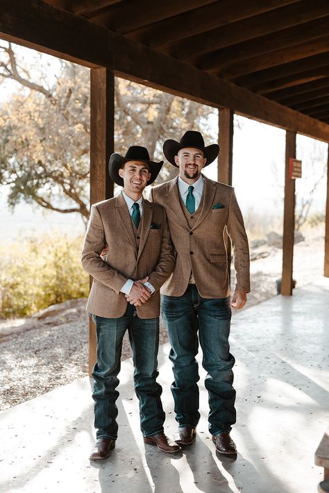 Many of our grooms enjoy the great cabins at the @wildcatterranch each year and their great on-site activities to keep the guys busy until ceremony time! These great photos of Garrett on the wedding day also show how great the views are there and are a fun mix in your gallery! Captured @kenziegalyeanphotography Equine Wedding, Blue Jean Wedding, Groom In Jeans, Dressy Casual Wedding, Mismatched Bridesmaid Dresses Blue, Jeans Wedding, Casual Wedding Attire, Mismatched Bridesmaids, Wedding Outfit Men