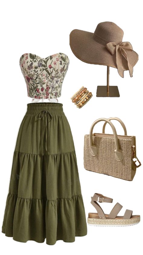 Cottage core vibes outfit inspo fashion ootd hippie farmers market summer outfit forest outfit neutral flowery boho Summer Cottagecore Outfits, Soft Cottagecore Outfits, Forest Outfit, Modern Regency, Flowery Outfits, Cottage Core Vibes, Cottage Core Outfit, Farmers Market Outfit, Cottagecore Outfit