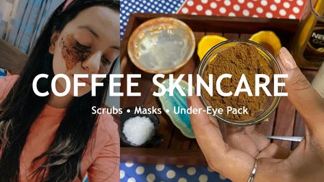 Bringing you three coffee skin care remedies- Coffee Scrub, Brightening Coffee Face Mask - Face Pack & A de-puffing coffee face pack for under eyes. coffee face scrub  Coffee Skin Care : Don't just drink your coffee - give your skin the benefit of it too with these caffeine packed home remedies.  With its caffeine and antioxidant content, coffee can work magic to smoothen, protect and stimulate the skin. So instead of drinking your coffee, apply it. Add these 3 home remedies into your skin care Coffee Skin Care, Coffee Face Pack, Skincare At Home, Coffee Face Scrub, Coffee Face Mask, Face Pack, Under Eyes, Coffee Scrub, Skin Care Remedies